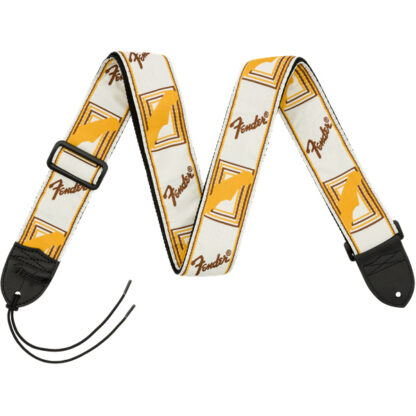 Fender 2 Inch Monogrammed Strap White Brown Yellow