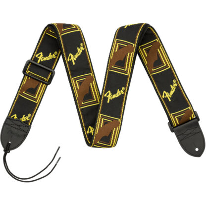 Fender 2 Inch Monogrammed Strap Black Yellow Brown