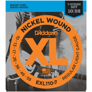 D'Addario EXL110-7 7-String Nickel Wound Electric Guitar Strings - Regular  Light - 10-59