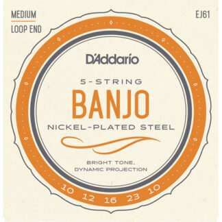 D'Addario EJ61 5-String Banjo Strings - Nickel - Medium 10-23