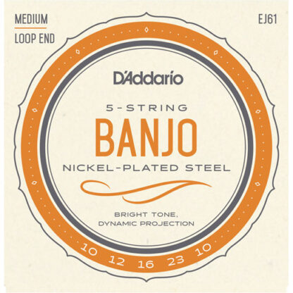 D'Addario EJ61 5-String Banjo Strings - Nickel - Medium 10-23