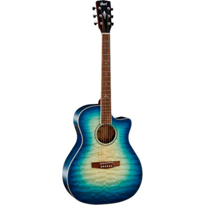 Cort GA-QF Auditorium Cutaway Electro-Acoustic With Maple Top In Coral Blue Burst