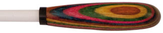King David 12 Inch Baton In White Lacquer Taper & Rainbow