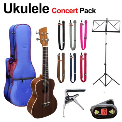 Ukulele Concert Pack - Beginners - with Strap Colour Choice