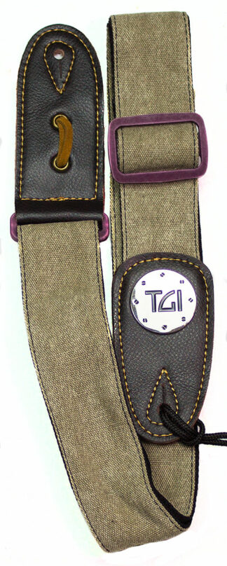TGI Strap Woven Beige Denim Purple Buckle