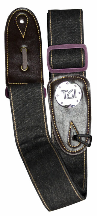TGI Strap Woven Black Denim Purple Buckle