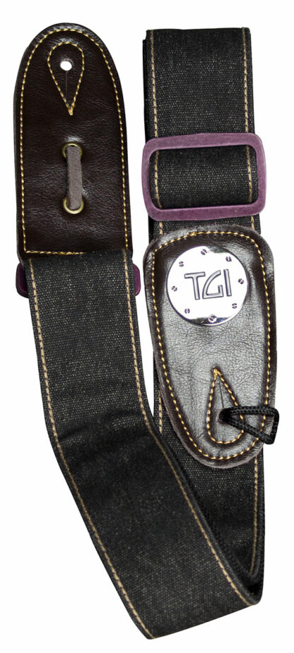 TGI Strap Woven Black Denim Purple Buckle