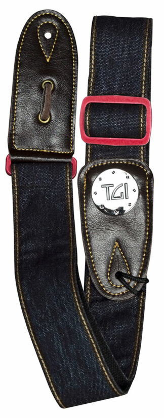 TGI Strap Woven Blue Denim Red Buckle