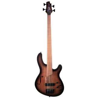 Cort B4FL MHPZ Fretless Bass Guitar With Ovangkol Top And Chambered Mahogany Body