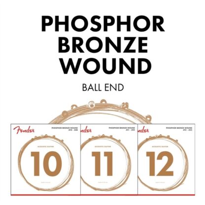 Fender Phosphor Bronze Acoustic Guitar Strings - Ball End - 60XL .010-.048 Gauges - (6)