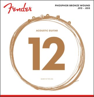Fender Phosphor Bronze Acoustic Guitar Strings - Ball End - 60L .012-.053 Gauges - (6)