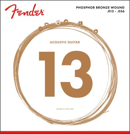 Fender Phosphor Bronze Acoustic Guitar Strings - Ball End - 60M .013-.056 Gauges - (6)