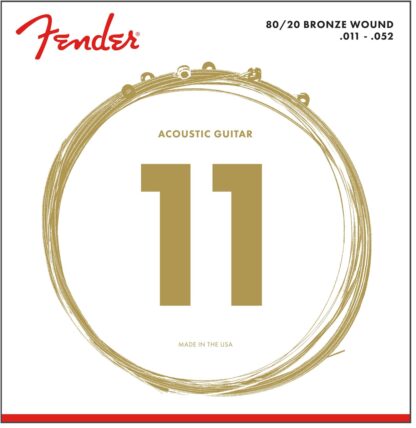 Fender 80/20 Bronze Acoustic Strings - Ball End - 70CL .011-.052 Gauges - (6)