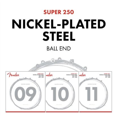 Fender Super 250 Guitar Strings - Nickel Plated Steel - Ball End - 250XS Gauges .008-.038 - (6)