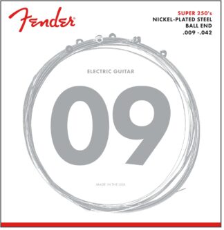 Fender Super 250 Guitar Strings - Nickel Plated Steel - Ball End - 250L Gauges .009-.042 - (6)