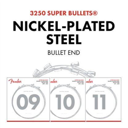 Fender Super Bullet Strings - Nickel Plated Steel - Bullet End - 3250L Gauges .009-.042 - (6)