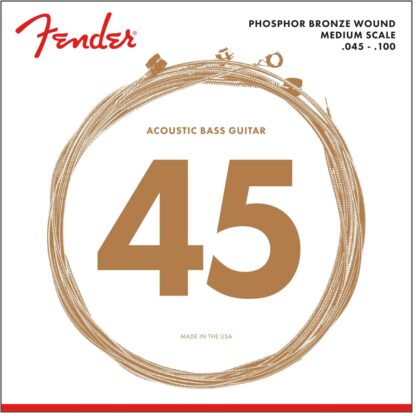 Fender 7060 Acoustic Bass Strings - Phosphor Bronze - .45-.100 Gauges - (4)