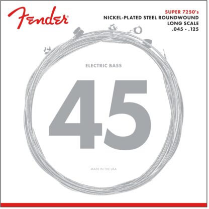 Fender 7250 Bass Strings - Nickel Plated Steel - Long Scale - 7250-5M .045-.125 Gauges - (5)