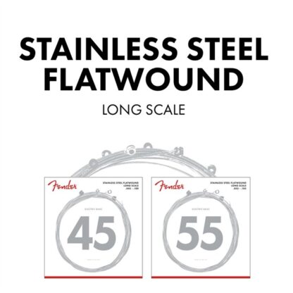 Fender Stainless 9050 fts Bass Strings - Stainless Steel Flatwound - 9050L .045-.100 Gauges - (4)
