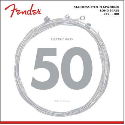 Fender Stainless 9050 fts Bass Strings - Stainless Steel Flatwound - 9050ML .050-.100 Gauges - (4)