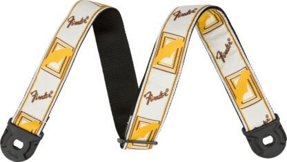 Fender Quick Grip Locking End Strap - White - Yellow and Brown - 2 Inch