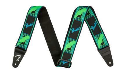 Fender Neon Monogrammed Strap - Blue and Green - 2 Inch