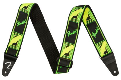Fender Neon Monogrammed Strap - Green and Yellow - 2 Inch