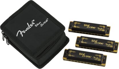 Fender Blues DeVille Harmonica - Pack of 3 - with Case