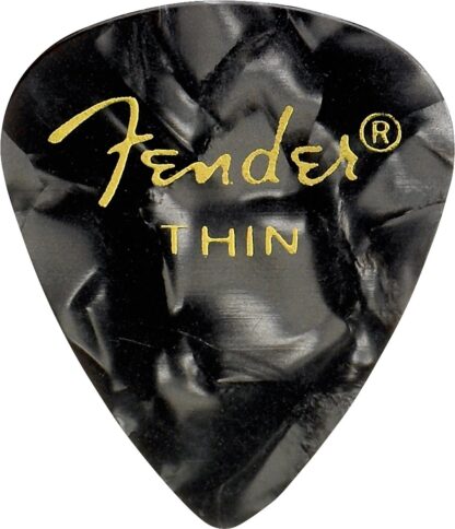 Fender Premium Celluloid 351 Shape Picks - Thin - Black Moto - 12-Pack
