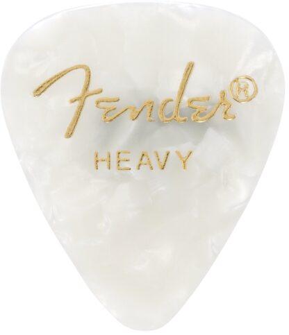 Fender Premium Celluloid 351 Shape Picks - Heavy - White Moto - 12-Pack