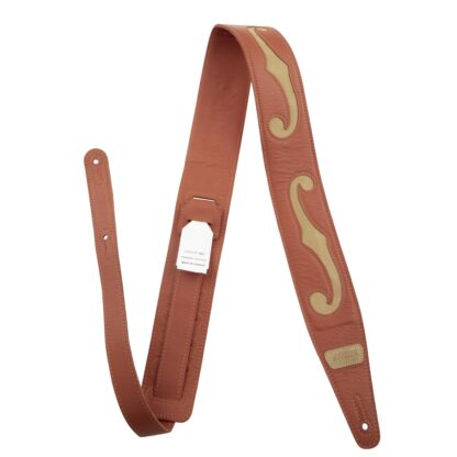 Gretsch Gretsch F-Holes Leather Strap - Orange and Tan - 3 Inch