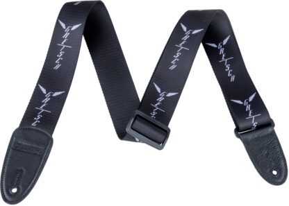 Gretsch Gretsch Wing Logo Pattern Strap - Black with Gray Logos