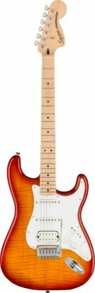 Squier Affinity Series Stratocaster FMT HSS Maple Fingerboard White Pickguard Sienna Sunburst