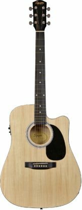 Squier SA-105CE Dreadnought Cutaway Stained Hardwood Fingerboard Natural