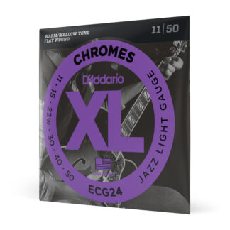 D'Addario ECG24 Chromes Flat Wound Electric Guitar Strings - Jazz Light - 11-50