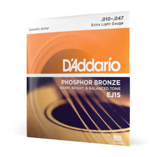 D'Addario EJ15 Phosphor Bronze Acoustic Guitar Strings - Extra Light - 10-47