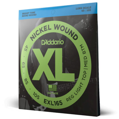 D'Addario EXL165 Nickel Wound Bass Guitar Strings - Custom Light - 45-105 - Long Scale