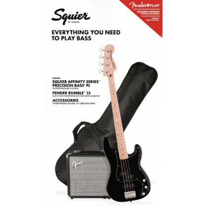 Squier Affinity Series Precision Bass PJ Pack Black