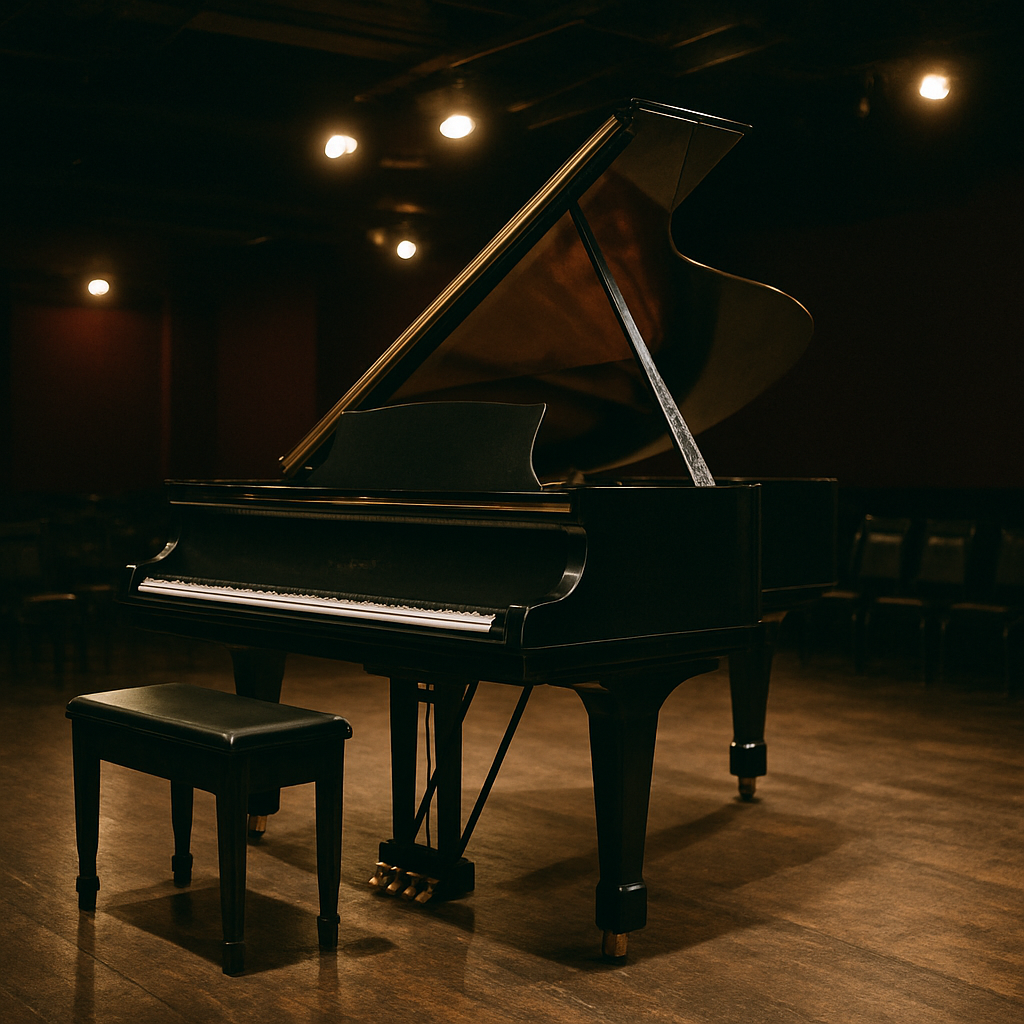 Grand piano on stage