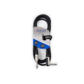 Core 3m Angled to Straight 6.35mm Instrument Cable – Black