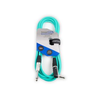 Core 3m Angled to Straight 6.35mm Instrument Cable – Green