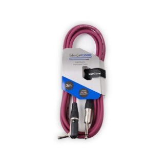 Core 3m Angled to Straight 6.35mm Instrument Cable – Purple