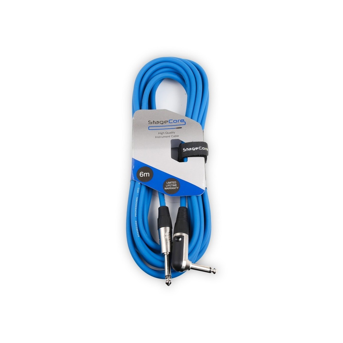 Core 6m Angled to Straight 6.35mm Instrument Cable – Blue