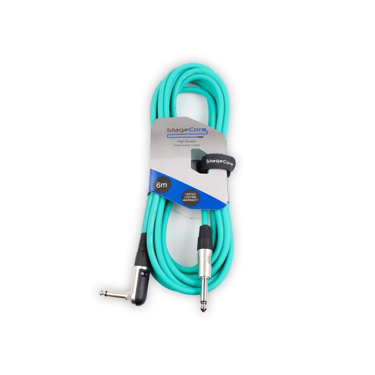 Core 6m Angled to Straight 6.35mm Instrument Cable β Green