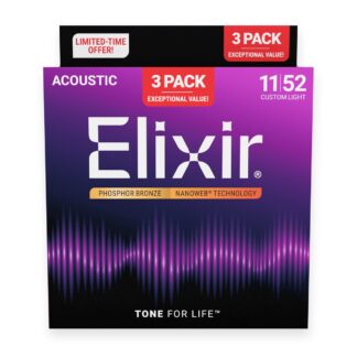 Elixir Phosphor Bronze Nanoweb Strings 11-52 (3 for 2)